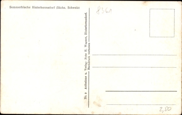 Postcard Hinterhermsdorf Sebnitz Sachsen, panorama with church