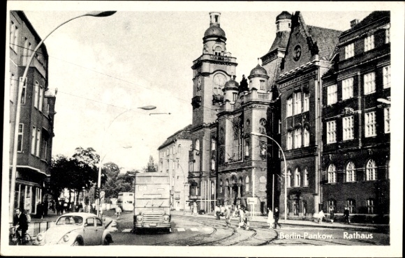 Postcard Berlin Pankow, Town Hall
