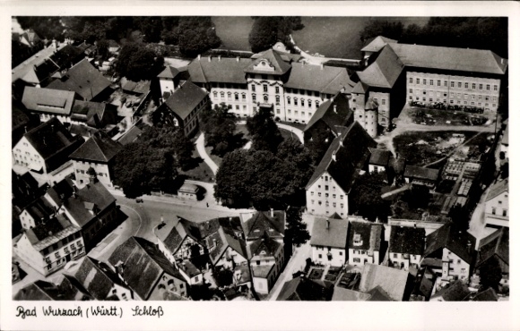 Postcard Bad Wurzach in Upper Swabia, aerial photograph