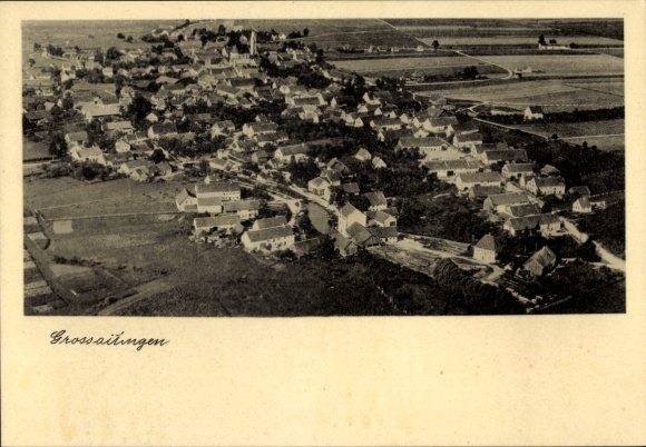 Ak Großaitingen district van Augsburg, luchtfoto