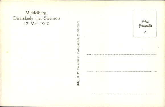 PC Middelburg Zeeland Netherlands, war damage, II. WW, Dwarskade met Steenrots