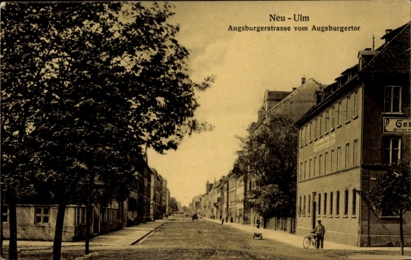 Ak Neu Ulm in Schwaben, Augsburger Straße, Augsburger Tor