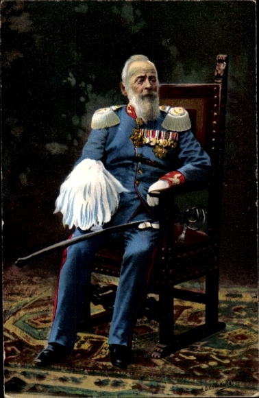Ak Prinzregent Luitpold von Bayern, Sitzportrait in Uniform