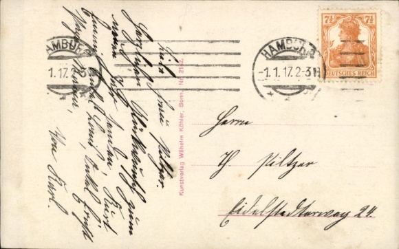 Postcard O beautiful time, o sweet time, child licks at a sugarloaf