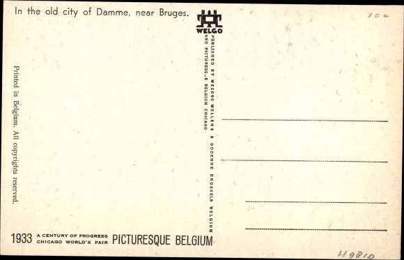 Artysta KP Dratz, Jean, Damme West Flanders Belgia, City View, Chicago World's Fair 1933