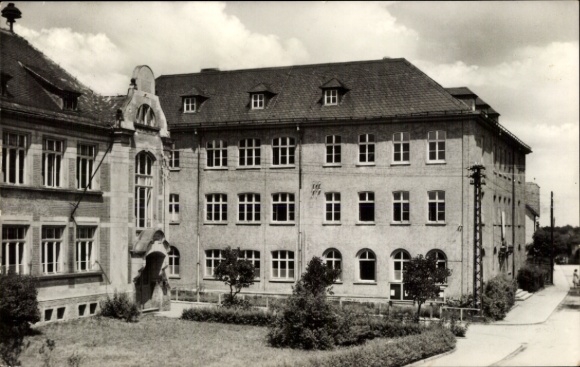 Postcard Hermsdorf in Thuringia, Peace School