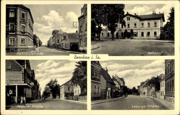 PC Zwenkau in Saxony, train station, Bahnhofstrasse, Pegauer Strasse, Leipziger Strasse, Leuna gas station