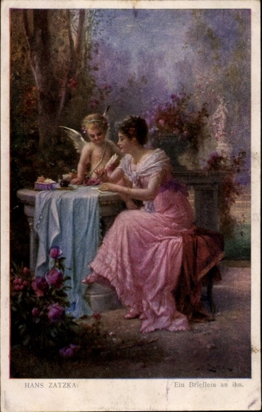 Kunstenaar Ak Zatzka, H., Brief aan hem, Engel van de Liefde