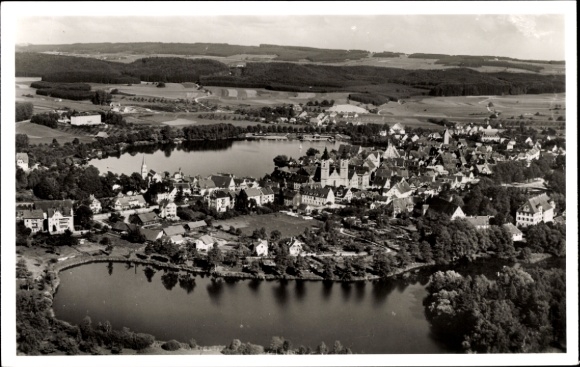 Postcard Bad Waldsee in Upper Swabia Württemberg, aerial photograph