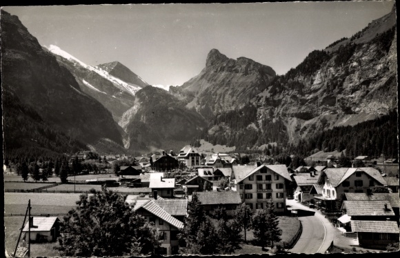KP Kandersteg Kt. Bern Szwajcaria, Gemmi Pass, Rinderhörner, Hotel Blumlisalp