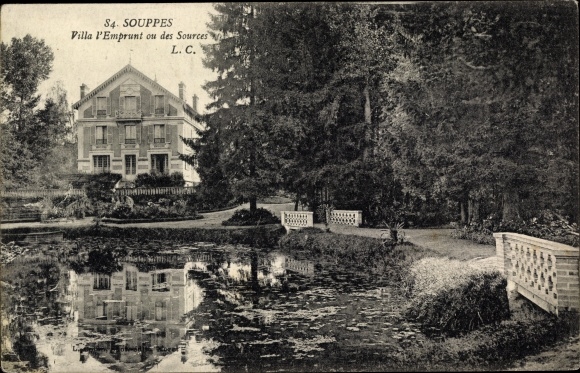Ak Souppes Seine et Marne, Villa l'Emprunt ou des Sources