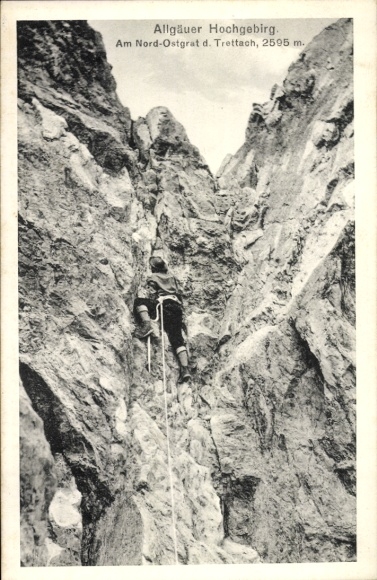 Ak Allgäuer Hochgebirge, Am Nord-Ostgrat d. Trettach