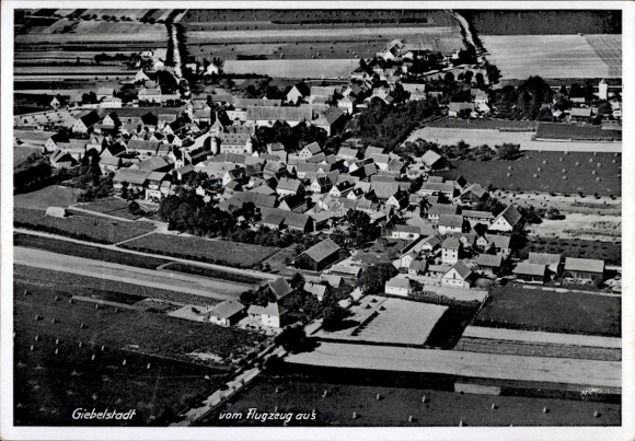 Ak Giebelstadt in Unterfranken, Fliegeraufnahme
