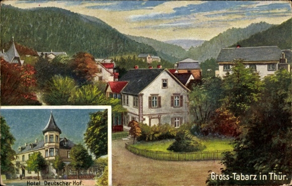 Ak Gross Tabarz Thüringen, Hotel Deutscher Hof