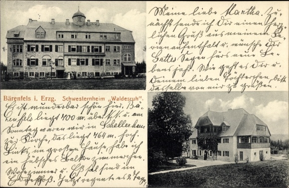 Postcard Bärenfels Altenberg in the Ore Mountains, Waldesruh Nursing Home