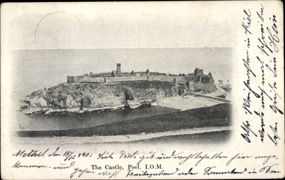 Postcard Peel Castle Isle of Man, The Castle