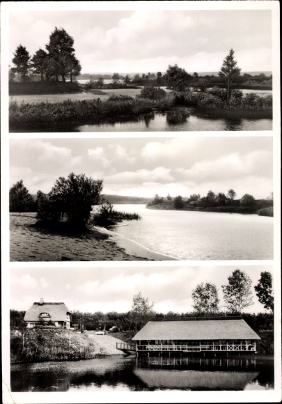 Postcard Güster in Lauenburg, campsite, landscape