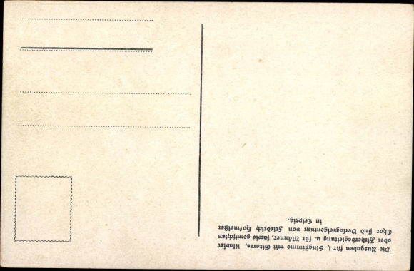 Song Postcard Günther, Anton, Erzgebirge dialect 47, Forget dei Hamit net