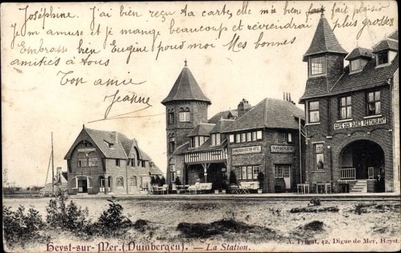 Ak Knokke Heist Heyst Knocke sur Mer West-Vlaanderen, La Station, Cafe des Dunes Restaurant