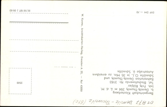 Postcard Demitz Thumitz Oberlausitz Sachsen, Bergwirtschaft Klosterberg
