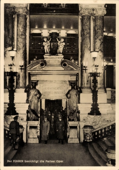 Postcard Paris, Führer and Reich Chancellor Adolf Hitler, Paris Opera, visit