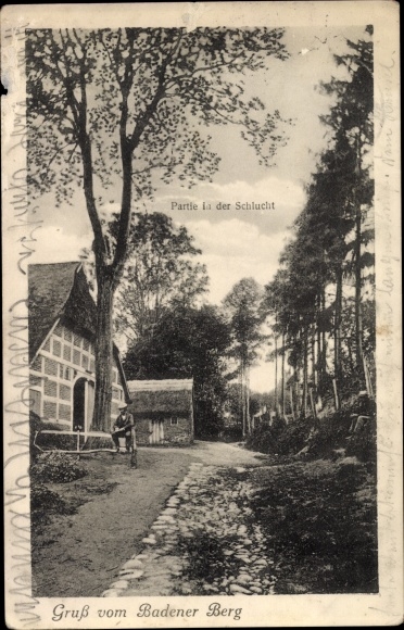Postcard Baden Achim near Bremen, restaurant on the Baden mountain, gorge party