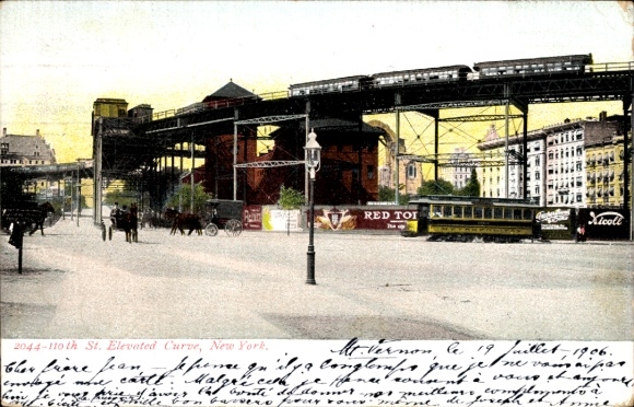 AK New York City USA, 110th St. elevated curve