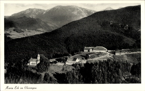 Postcard Siegsdorf in Upper Bavaria, Maria Eck Monastery, Mountain Inn