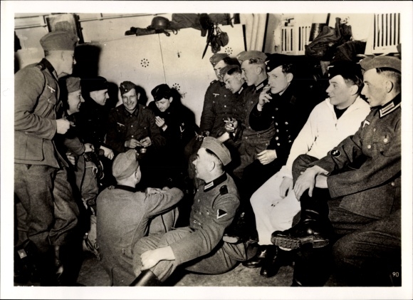 Photo Wehrmacht soldiers are taken to Denmark and Norway on transport ships, April 1940