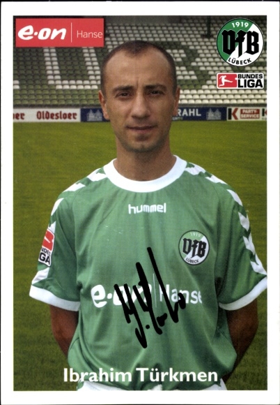 Autograph card footballer Ibrahim Türkmen, VFB Lübeck, autograph