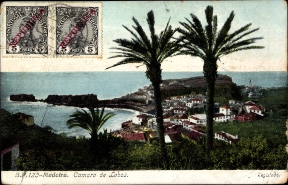 Postcard Câmara de Lobos Madeira Island Portugal, partial view