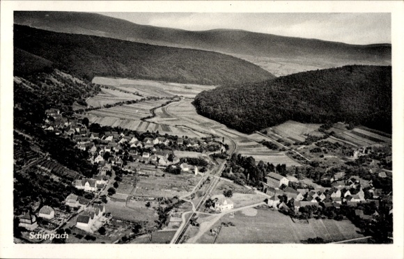 Postcard Schippach Miltenberg am Main Lower Franconia, aerial photograph
