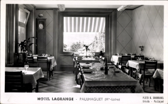 Ak Paulhaguet Haute Loire, Hotel Lagrange, le Restaurant