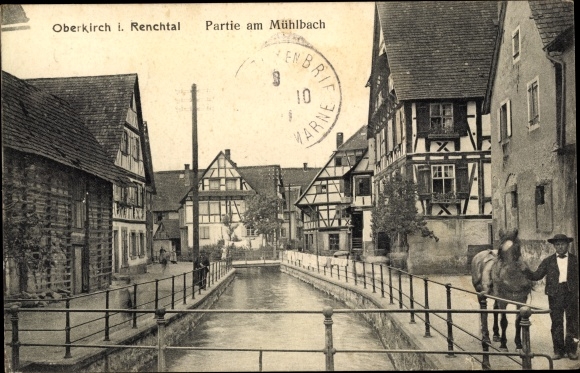 Ak Oberkirch im Renchtal Baden, Mühlbachpartie