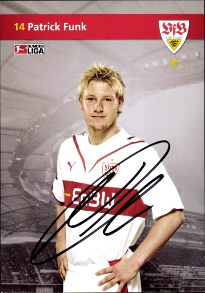 Autogrammkarte Fußballer Patrick Funk, VFB Stuttgart, Autogramm