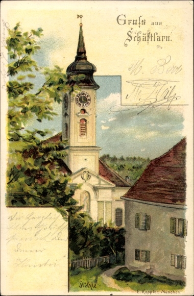Künstler Litho Stölzle, Schäftlarn Oberbayern, Kirche