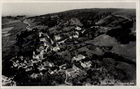 Postcard Altisheim Kaisheim in Swabia Bavaria, aerial photograph