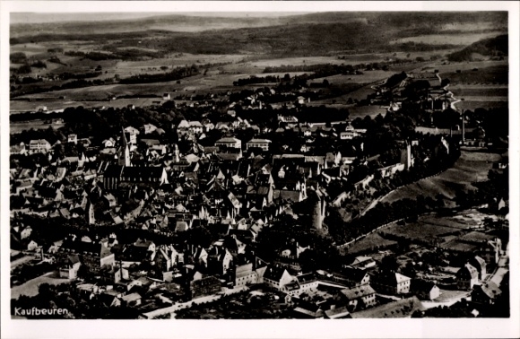Postcard Kaufbeuren on the Wertach in Swabia, aerial photograph
