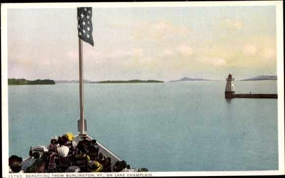 Briefkaart Burlington Vermont Verenigde Staten, Lake Champlain