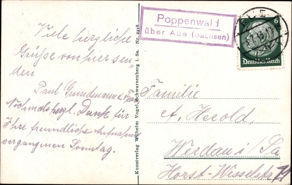 Artist PC Hartenstein in the Erzgebirge of Saxony, Forsthaus prince cave, prince robbery Ernst and Albrecht