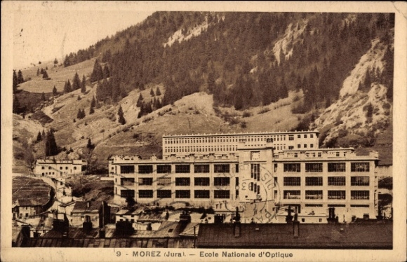 Postcard Morez de Jura, school, mountain landscape, , architecture, Jura