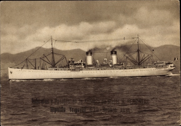 Postcard Piroscafo San Giorgio, Italy Navigation Company, passenger steamer