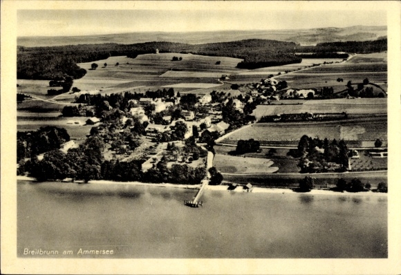 Postcard Breitbrunn Herrsching am Ammersee, aerial photograph