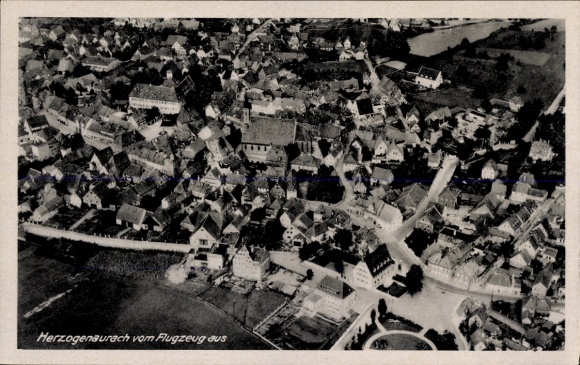 Postcard Herzogenaurach in Middle Franconia, aerial photograph