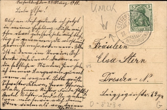 Postcard Seifersdorf Dippoldiswalde in the Eastern Ore Mountains, charity recovery home