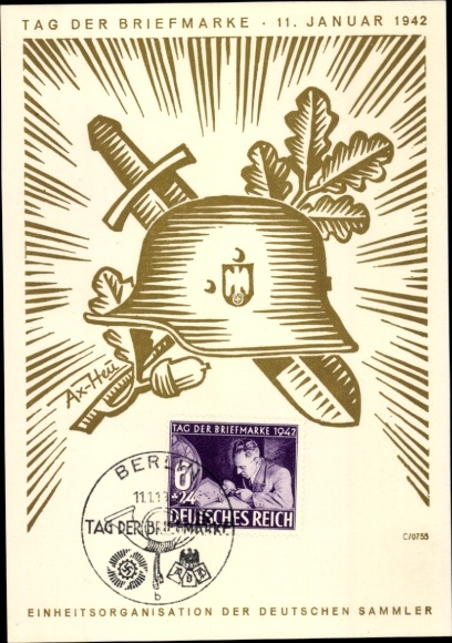 Künstler Ak Axster Heudtlaß, Tag der Briefmarke 1942, KdF