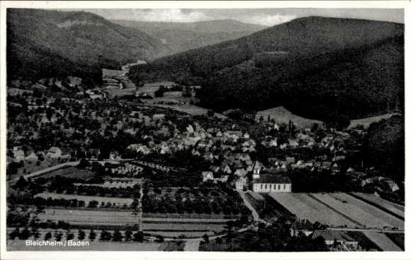 Ak Bleichheim in Baden Herbolzheim im Breisgau Schwarzwald, Fliegeraufnahme