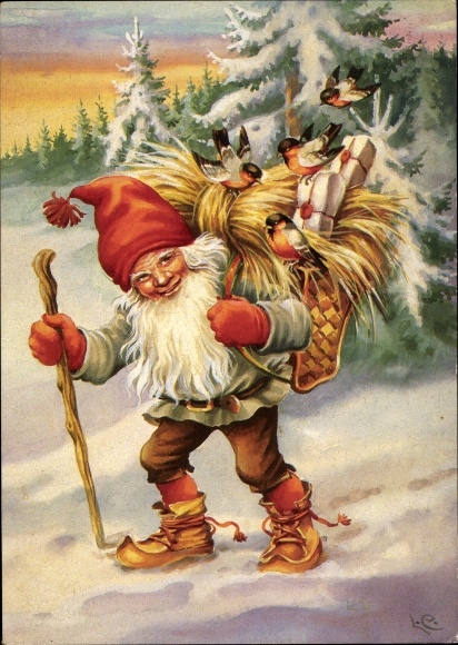 Artist Chromo-Litho Christmas, Dwarf, Gifts