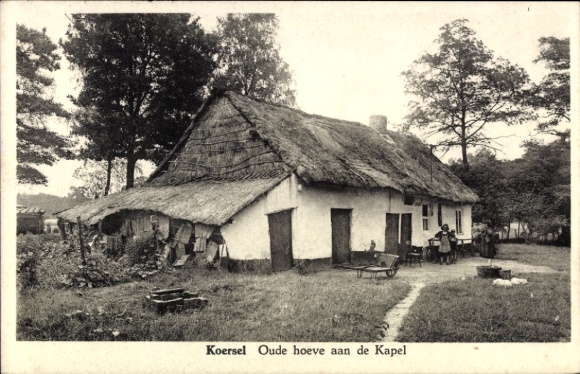 Postcard Koersel Limburg Nederland, Oude hoeve aan de Kapel