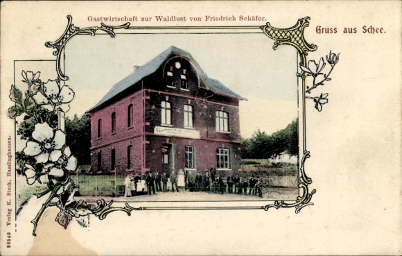Passepartout Postcard Schee Sprockhövel North Rhine Westphalia, Restaurant zur Waldlust